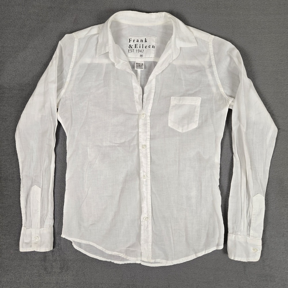 Frank & Eileen Barry Shirt Women XS Featherweight Button Down Long Sleeve Cotton